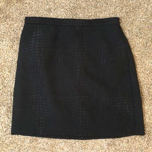 French Connection: Luxe Croc-Embossed Black Skirt (very gently used) 🐊